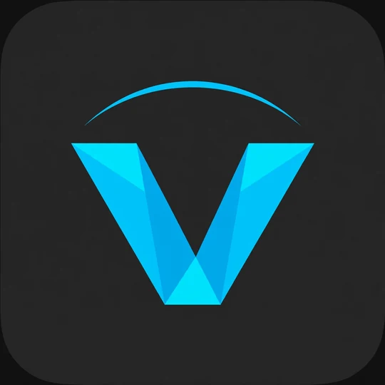 Visiant faceted cyan V